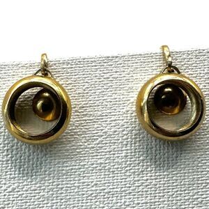 Delsa vintage gold tone circle clip on earrings